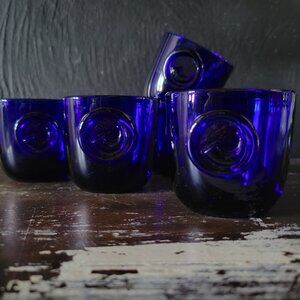 Set of 5 Cobalt Blue Viking Shot Glasses by Ole Winther for Holmegaard Glasswork